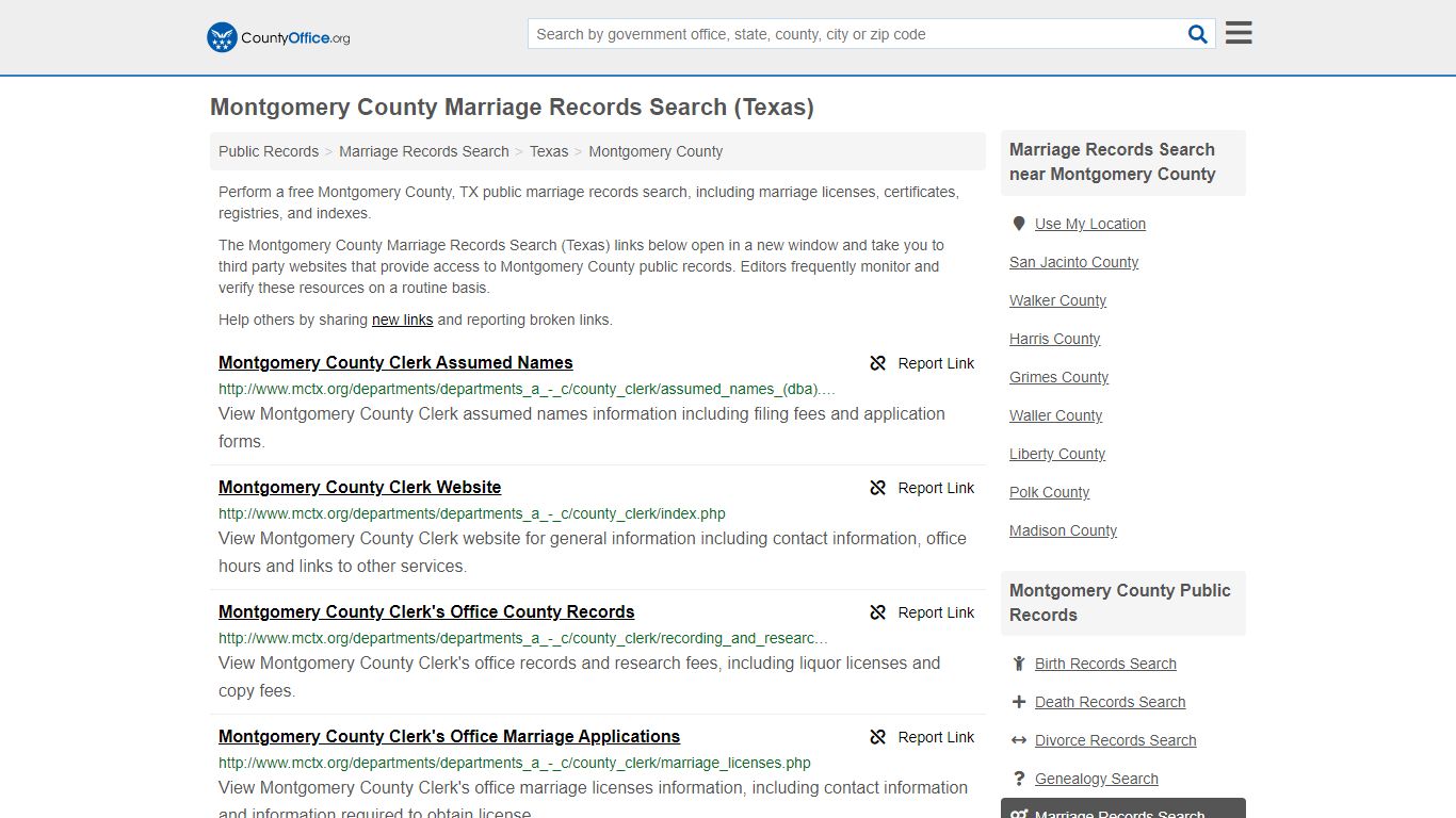 Marriage Records Search - Montgomery County, TX (Marriage ...